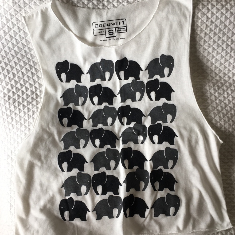 Elephant crop top tank